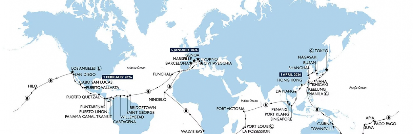 itinerario world cruise