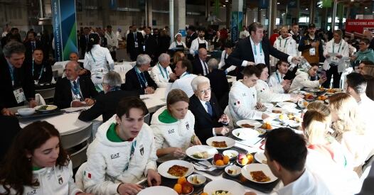 cucina italiana villaggio olimpico milano cortina mattarella zon