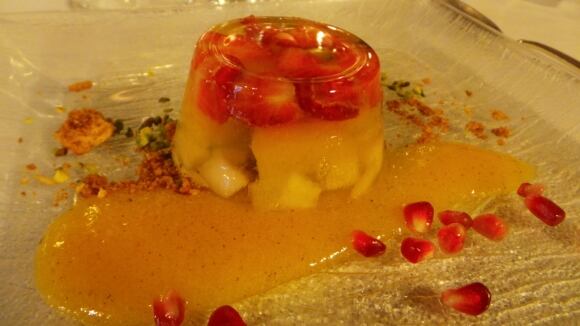 X Aspic di frutta stagionale con crema di cachi