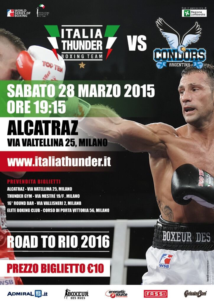 Locandina Incontro X Boxe Italia Thunder