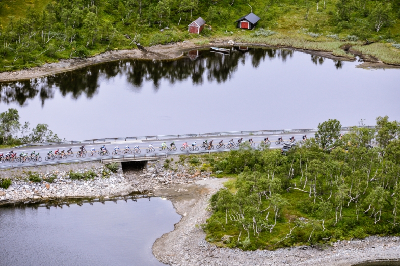 Arctic Race Of Norway 2015 - 14/08/2015 - Stage 2 - Evenskjer - Setermoen - Helicopter view
