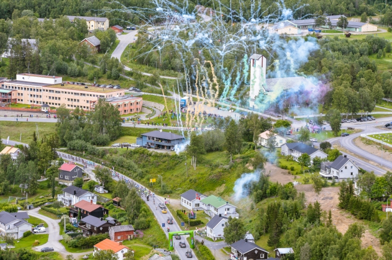 Arctic Race Of Norway 2015 - 14/08/2015 - Stage 2 - Evenskjer - Setermoen - Helicopter view