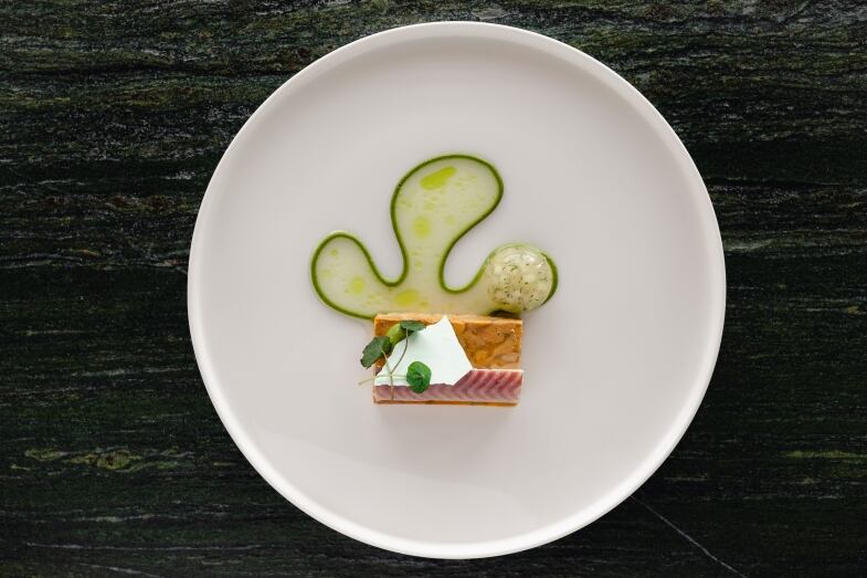 ahm anni simonabruno foie gras anguilla affumicata mela verde pistacchio