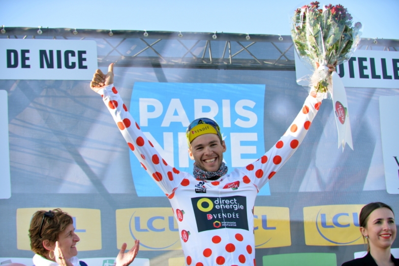 Pnc X Paris-Nice 2016 - 12/03/2016 - Etape 6 : Nice / La Madone d'Utelle (177km) - DUCHESNE Antoine; Direct Energie; maillot a pois du meilleur grimpeur