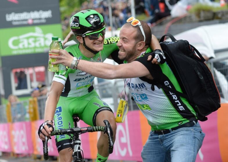 Zen Ansa X Giulio Ciccone of Bardiani Csf team wins the tenth stage of the Giro d'Italia 2016, Campi di Bisenzio to Sestola 219 km , Italy, 17 May 2016 ANSA/LUCA ZENNARO