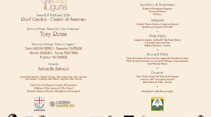 Menu X X liguria