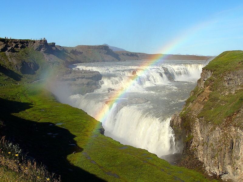 Cascate Di Gullfoss Islanda Euro 2016